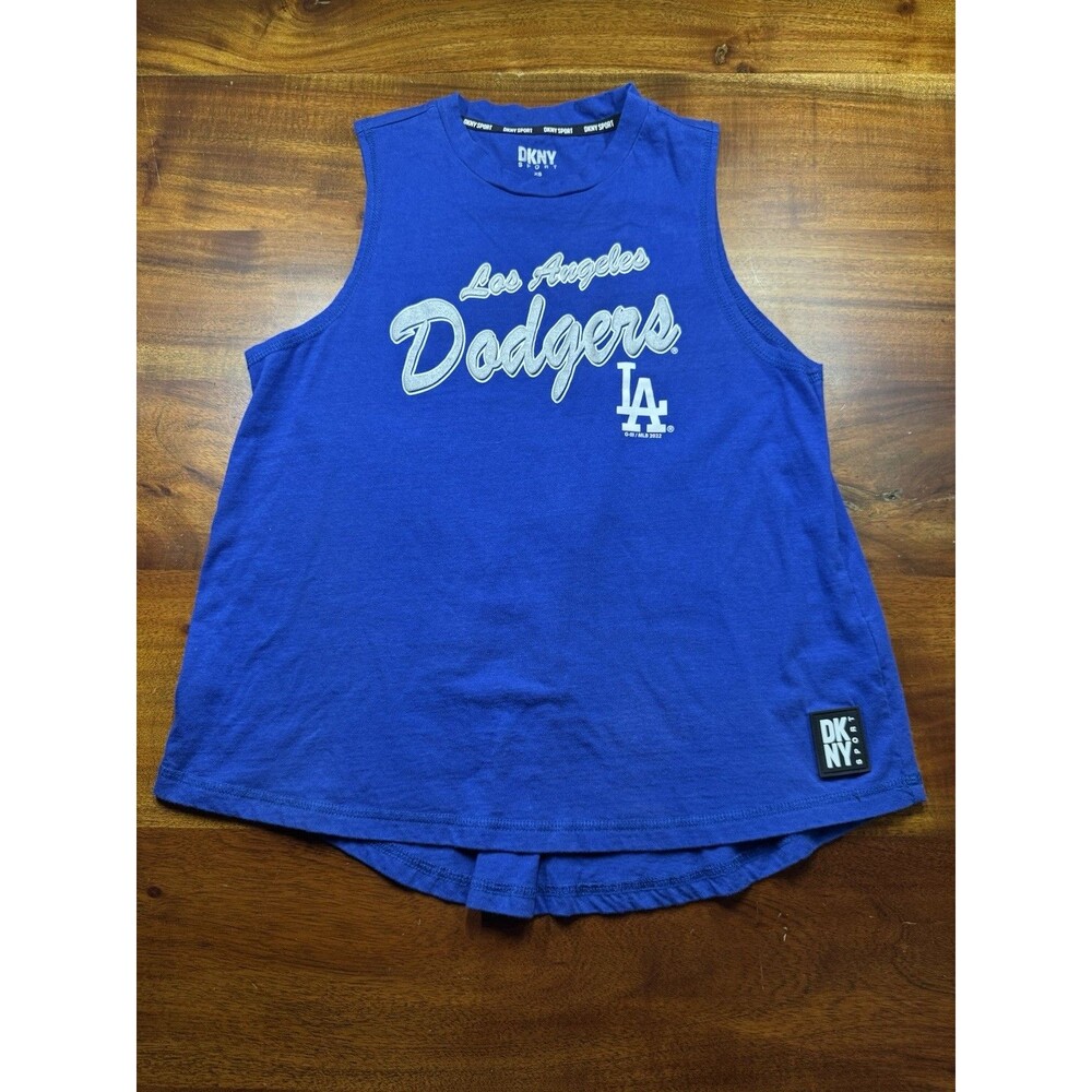 DKNY Sport LA Dodgers Womens Tank Top XS Blue MLB Baseball Sleeveless Shirt